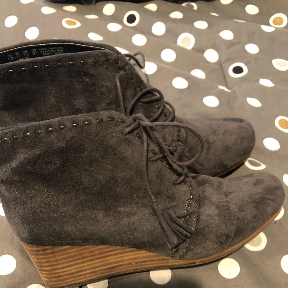 Gray Suede Booties - image 1